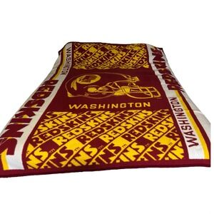 Vintage San Marcos Red/Yellow NFL WASHINGTON REDSKINS Blanket 61x84"